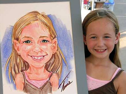 Young girl drawn at an Art Fair Festival