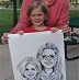 Caricature by Bernie of mother daughter
