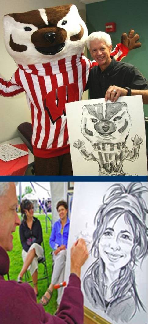 Two Caricatures by Bernie drawn live at events